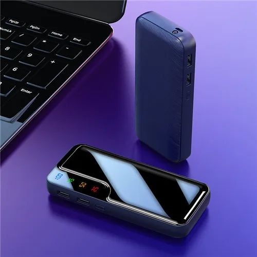 30000mah Power Bank Portable Faster Charging External Battery Charger 2USB LED Lights Portable Powerbank for Mobile iPhone13 s21 small power bank Power Bank