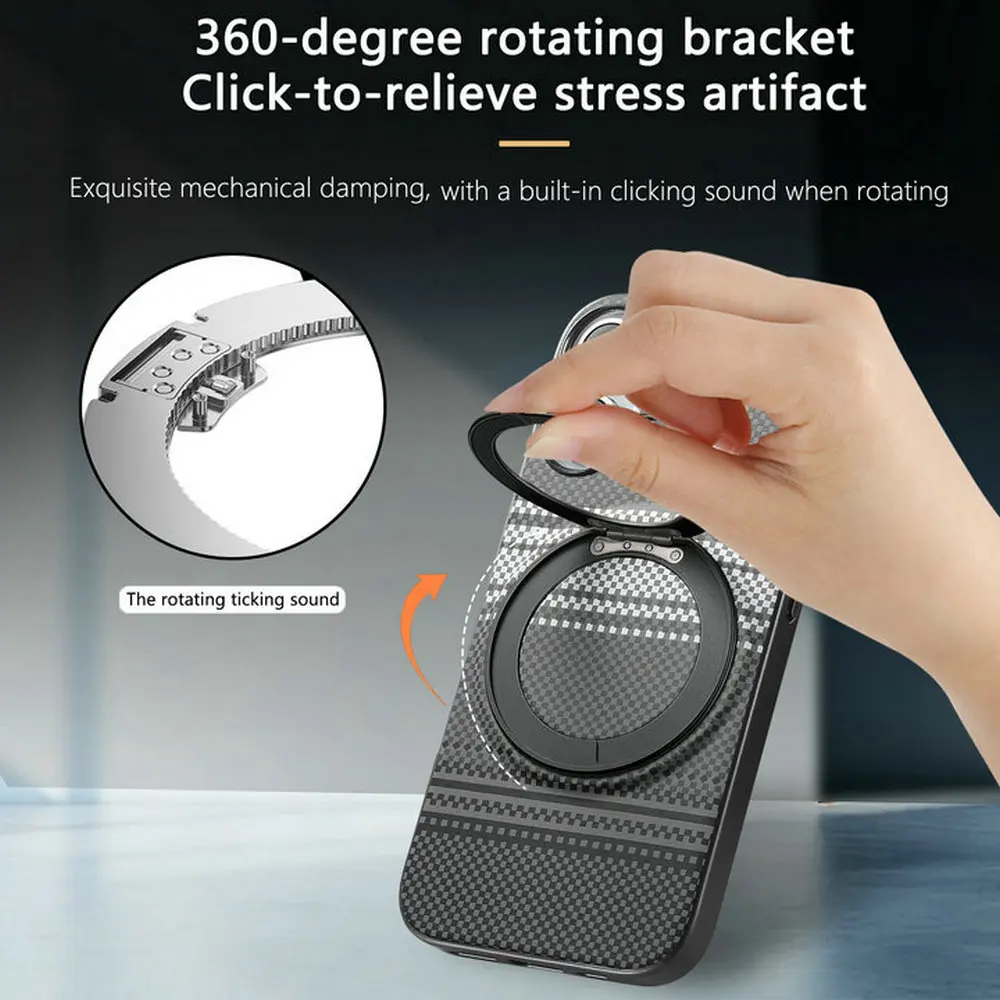 Magnetic Ring Back Case with Stand and Protective Cover