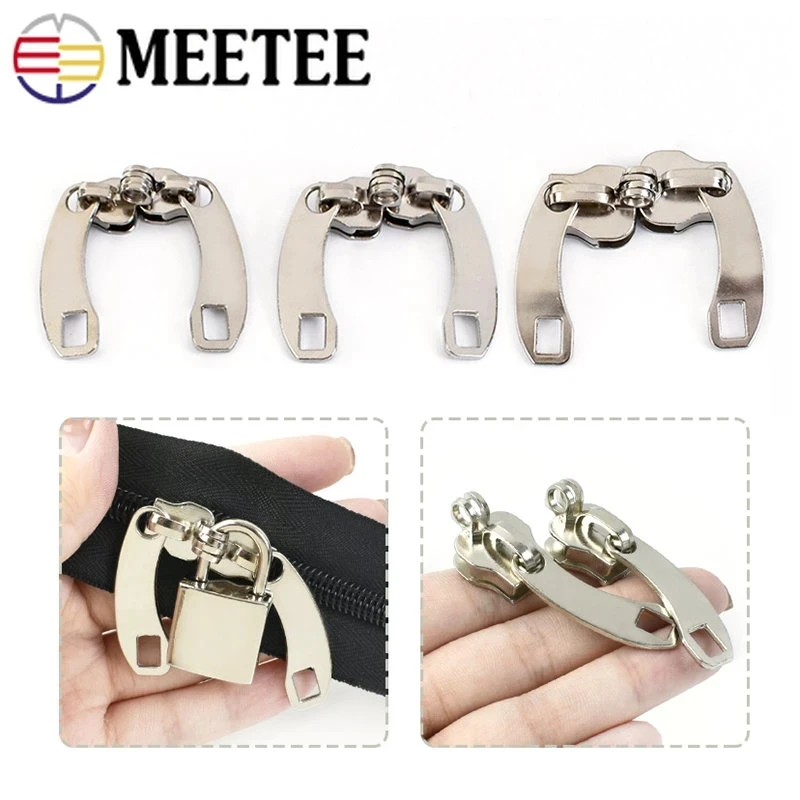 2/5/10Pairs 5 8 10 Zipper Sliders for Nylon Zippers Puller with Lock