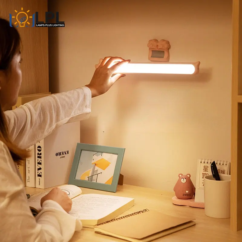 

LED Table Lamp Magnetic Desk Lamp Hanging Wireless Touch Night Light for Study Reading Lamp Stepless Dimming USB Light