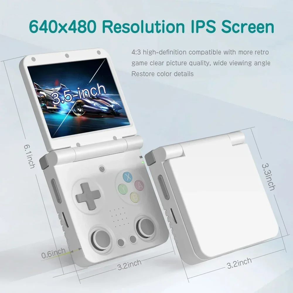 MIYOO FLIP V2 Handheld Game Console 3.5'' IPS Screen Linux OS Onion OS Retro Video Game Consoles Free Storage Bag Player Gifts view 3
