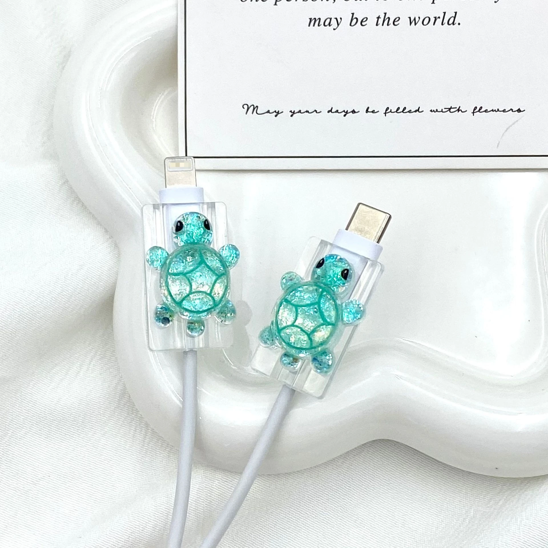 Adorable Turtle Cable Organizer - Cartoon Cord Protector & Kawaii Winder