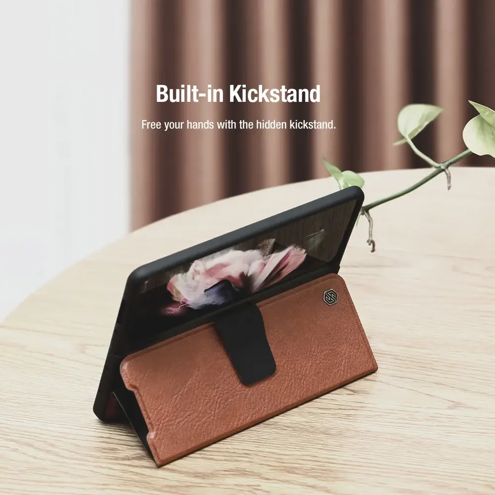 For Samsung Galaxy Z Fold 4 5G Case NILLKIN Aoge Leather Case  Luxury Leather Kickstand Case With S-Pen Pocket For Z Fold 4
