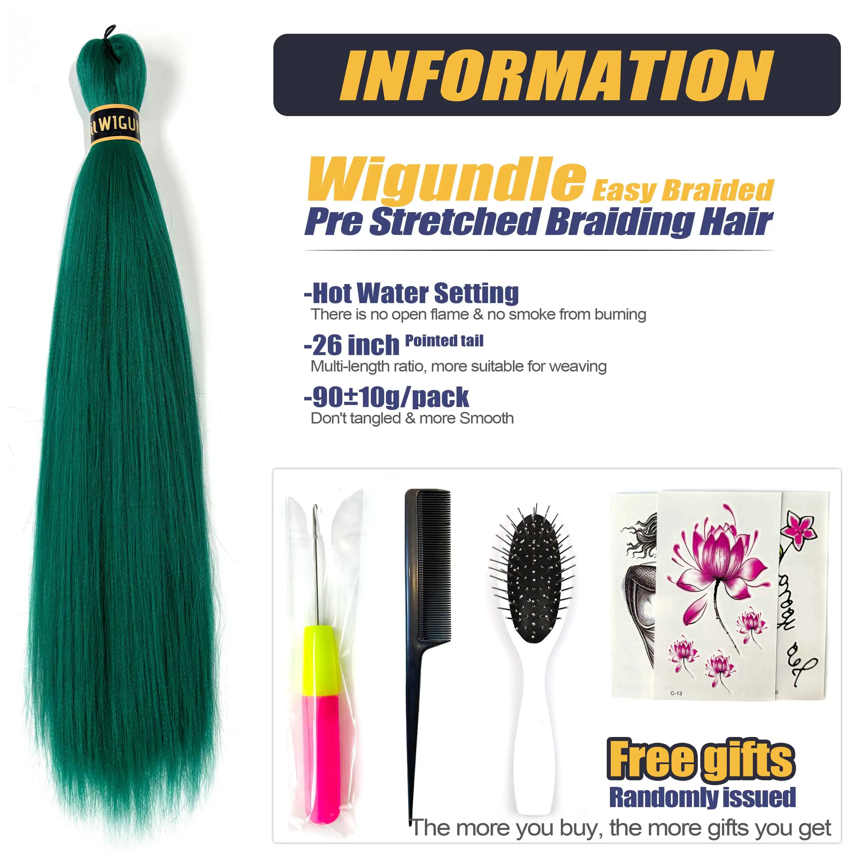 Braiding Hair Extensions EZ Pre-stretched Braiding Hair 26 Inch 90g Ombre Professional Easy Crochet