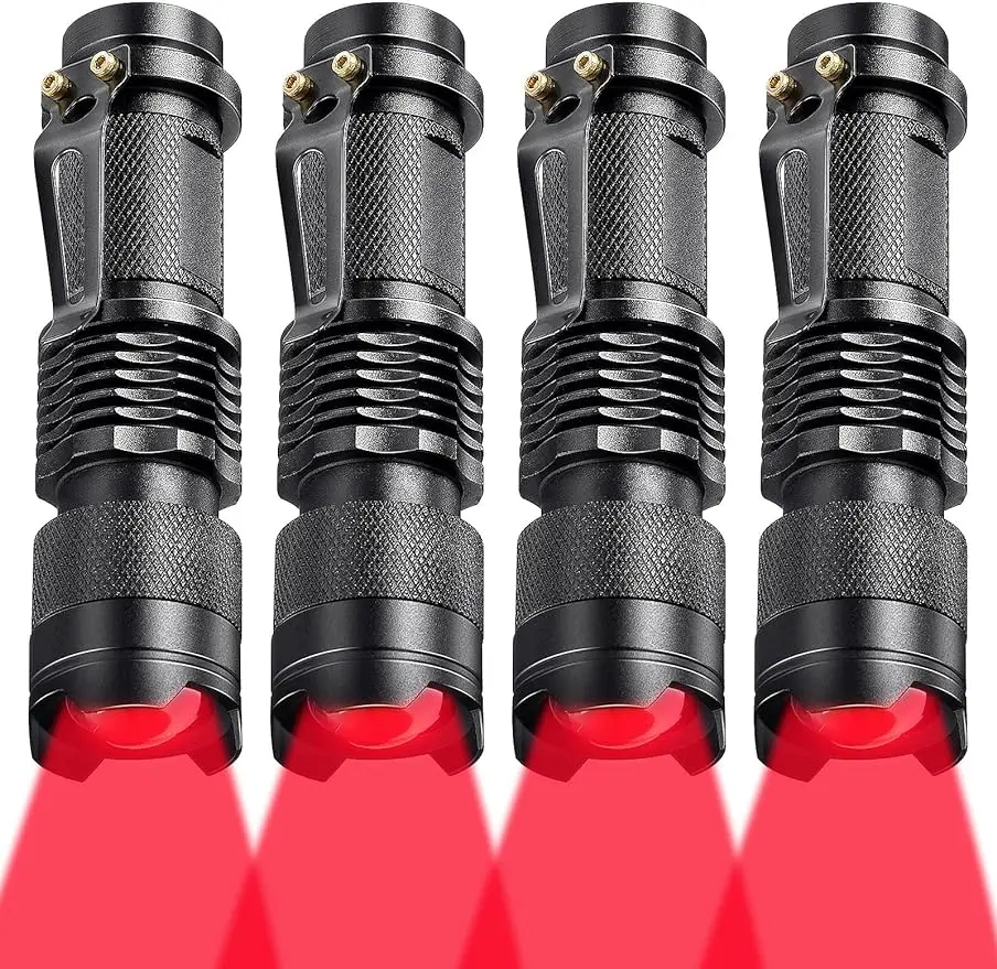 

4pcs Eletorot SK68 Mini Flashlight Lamp 1 mode Red Light Tactical Flashlight Hunting Rifle Torch Lamp Lanternas Outdoor lighting