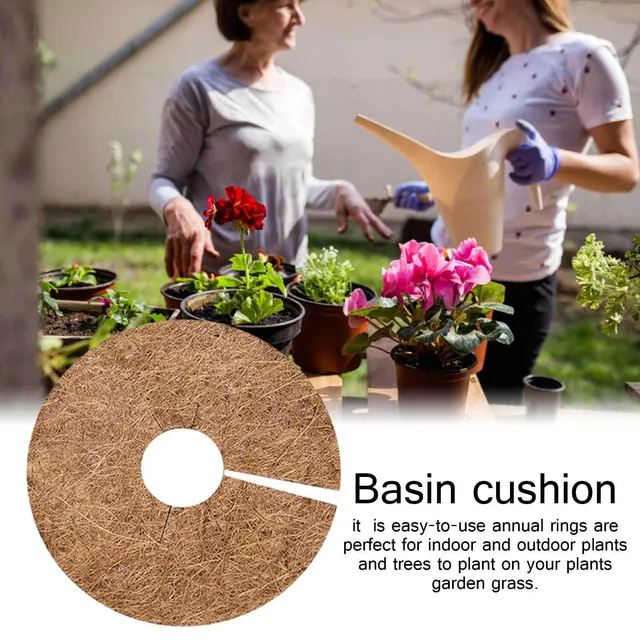 5Db Coco Coir Növényi Burkolat Talajtakaró Szőnyeg Gyomirtó Szövet Virágcserépek Gyűrűk Kókuszfarák Védő Ültetvény Ültető Gyökérvédelem - Image 3