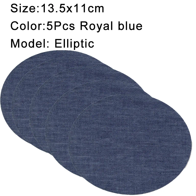 Denim Iron-On Patch Set: Self-Adhesive Blue Cotton Repair Patches