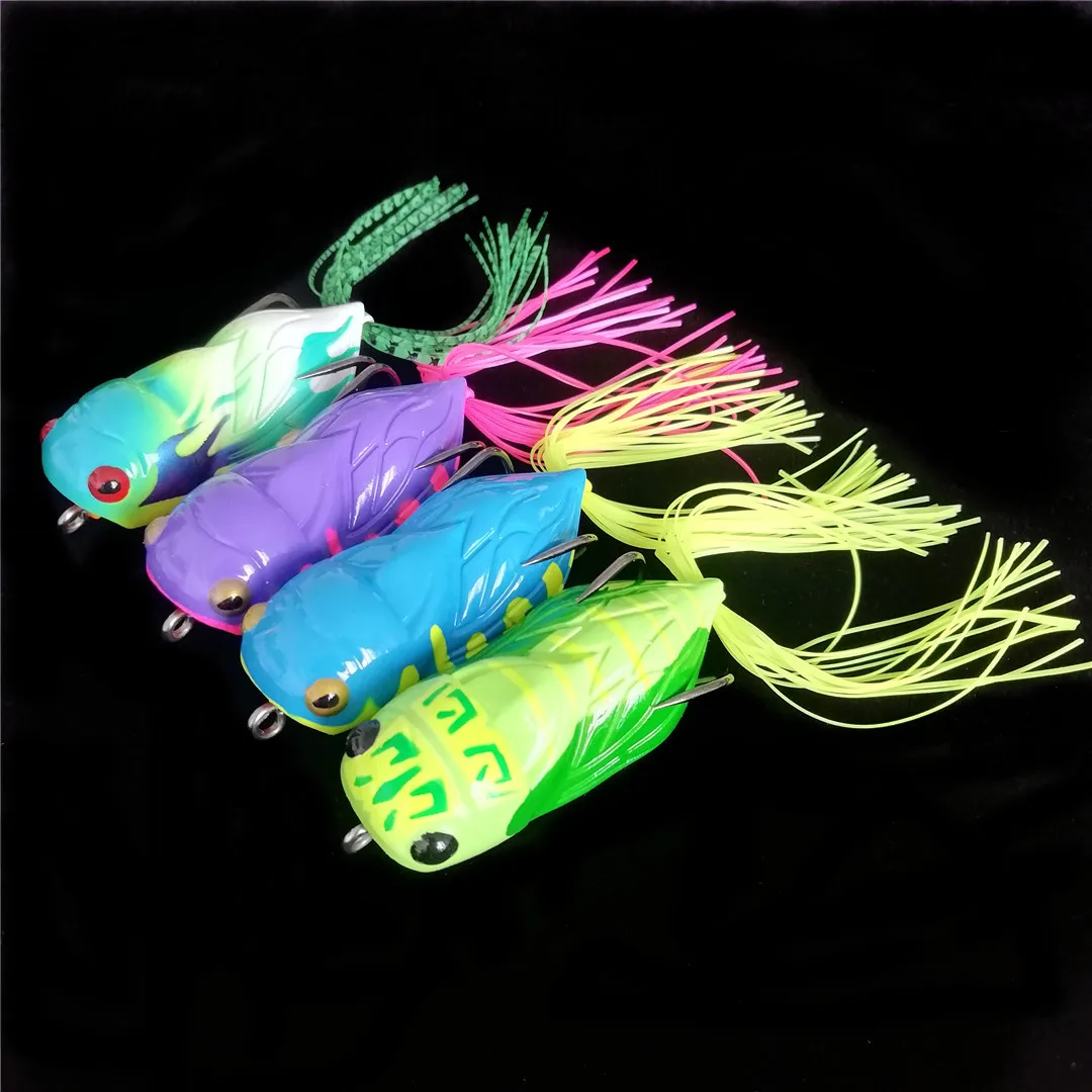 

Tsurinoya 4pcs 65mm 15g Frog Fishing Bait Snakehead Lure Soft Lures Top Water Floating Wobblers Baits Popper Bass Fishing Tackle