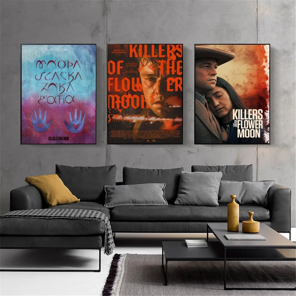 Killer Of The Flower Moon Poster Kraft Club Bar Paper Vintage Poster Wall Art Painting Camera Da Letto Studio Big Szie