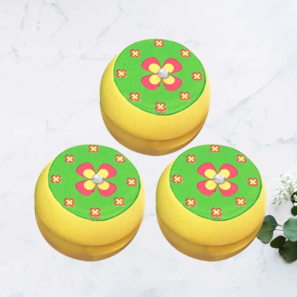 Yoyo Ball 3 Pcs Frog Yoyo Toy Party Favors for Kids Wooden Heart Bamboo Child Educational Spinning
