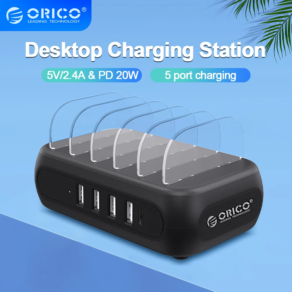 

Зарядная Станция ORICO на 5 USB-портов, 40 Вт