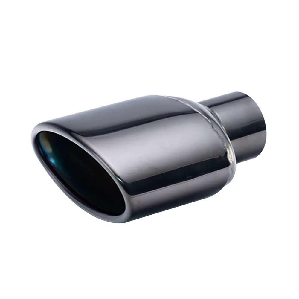 1pcs Car Exhaust End Tip Interface 57mm Slant Rolled Outlet Auto Muffler Tail Pipe For AG Accessories