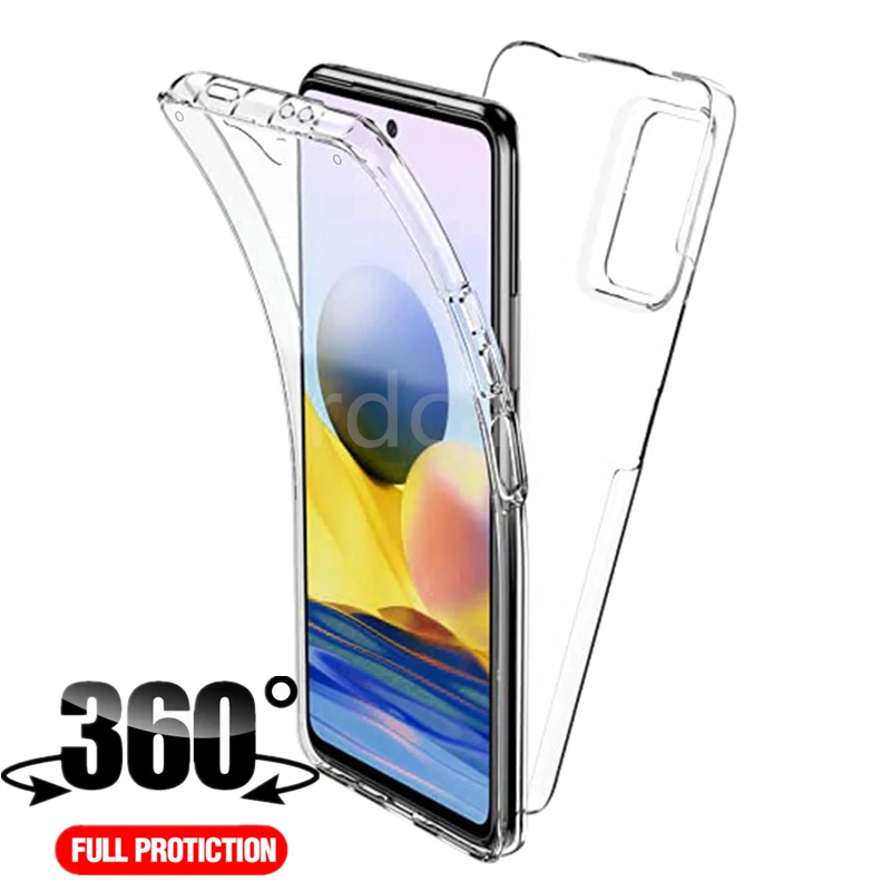 360 Double transparent Case For Xiaomi 11T Redmi 10 Mi Note 10 Lite Full Body Silicone Cover For Redmi Note 11s 5G 10S 10 Pro NE 
