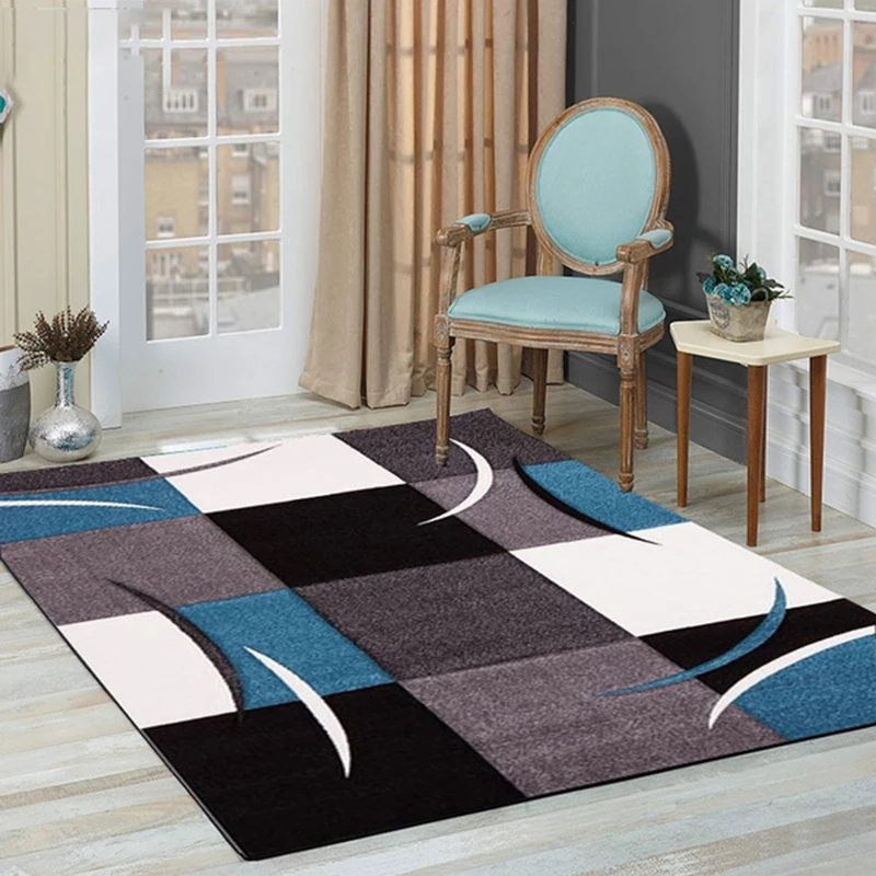 

Modern Abstract Washable Floor Lounge Rug Geometric Carpets Living Room Sofa Cushion Simple Nordic Art Room Decor Bedside Mat