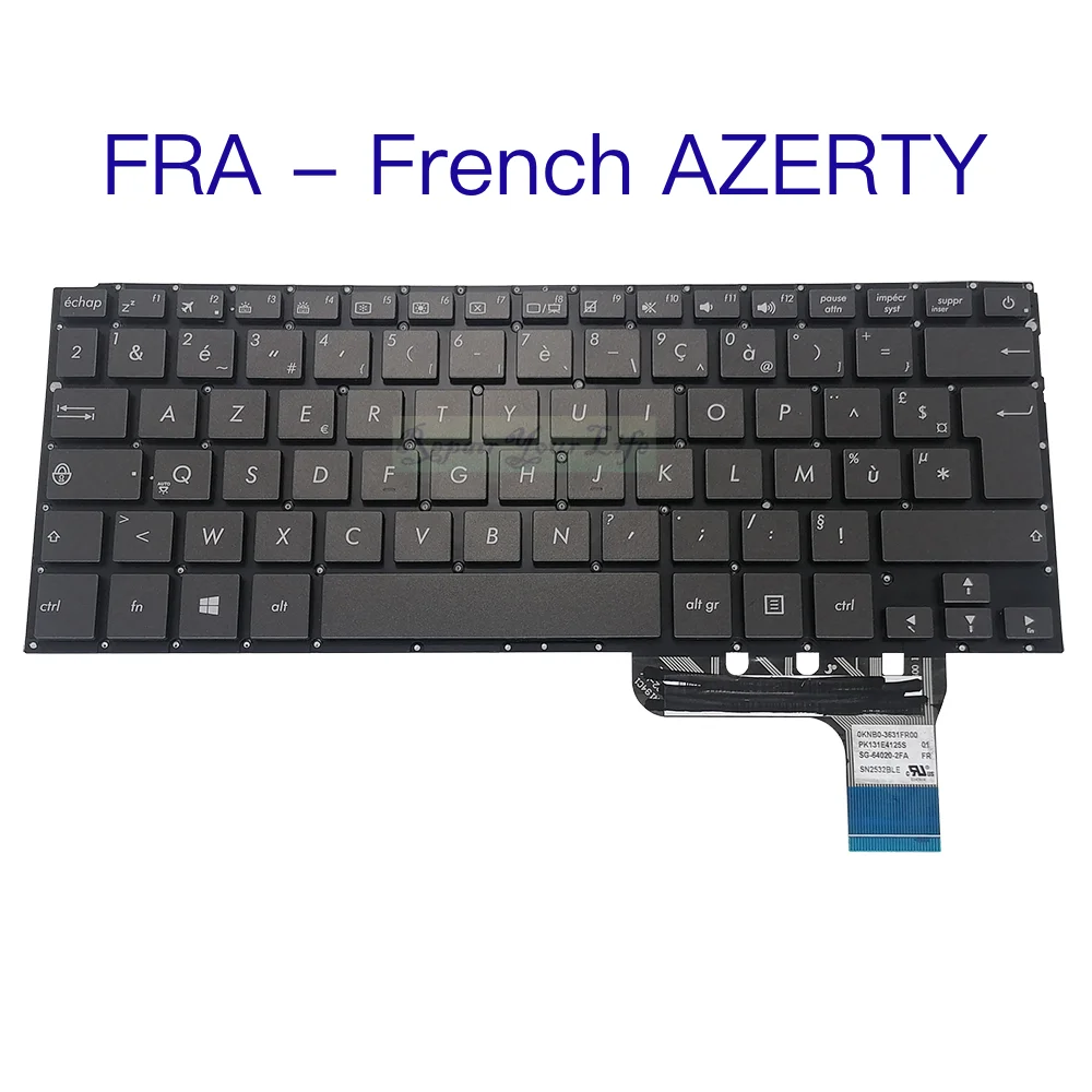 Teclado Retroiluminado Nórdico Francês Fra Asus Zenbook Ux303 Ux302 Ux303l Ux303la Ux303lb Ux303ln Ux303lnb Pk131e4125s Pk131e4127s - Imagem 3