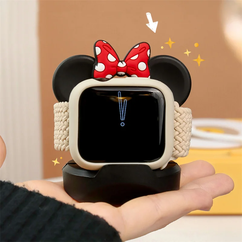 Apple Watch Charger Stand Silicone Bow Desk Holder Bracket For Apple Watch Series 7 6 SE 5 4 3 iWatch 45 44 42 41 40 38mm apple watch charging bracket