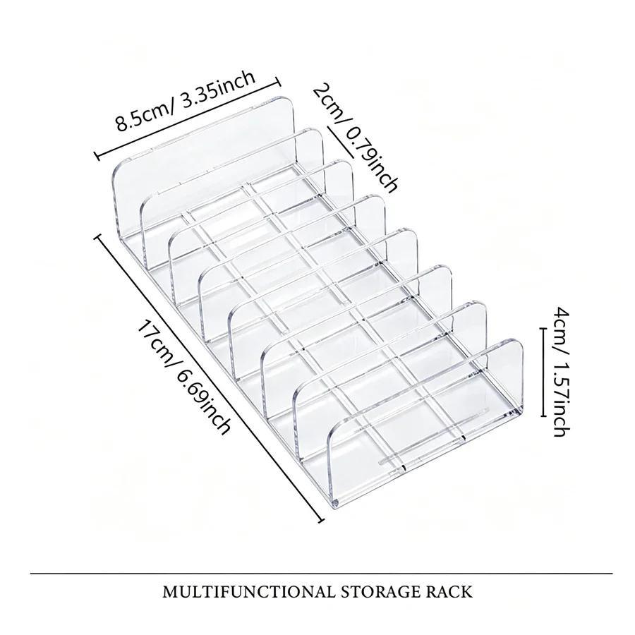 Acrylic Makeup Palette Organizer with 7-Grid Storage Compartments