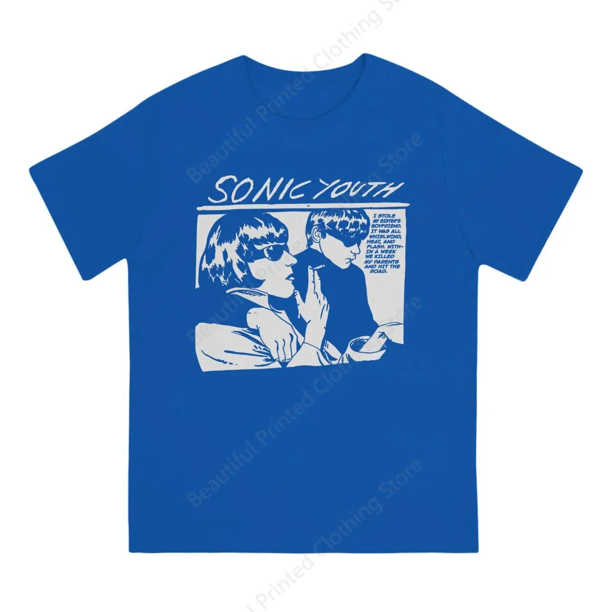 thumbnail image 1 of Camiseta para hombre con estampado divertido y divertido de Sonic Youth, banda musical, camiseta transpirable con cuello redondo, camisetas divertidas de algodón, 1 of 5