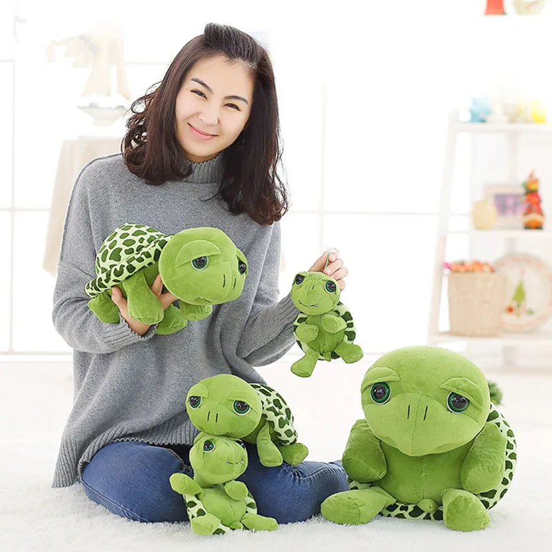 30-100cm Lovely Big Eyes Tortoise Soft Stuffed Animal Cushion Soft Small Sea Turtles Dolls for Kids Gift Just6F