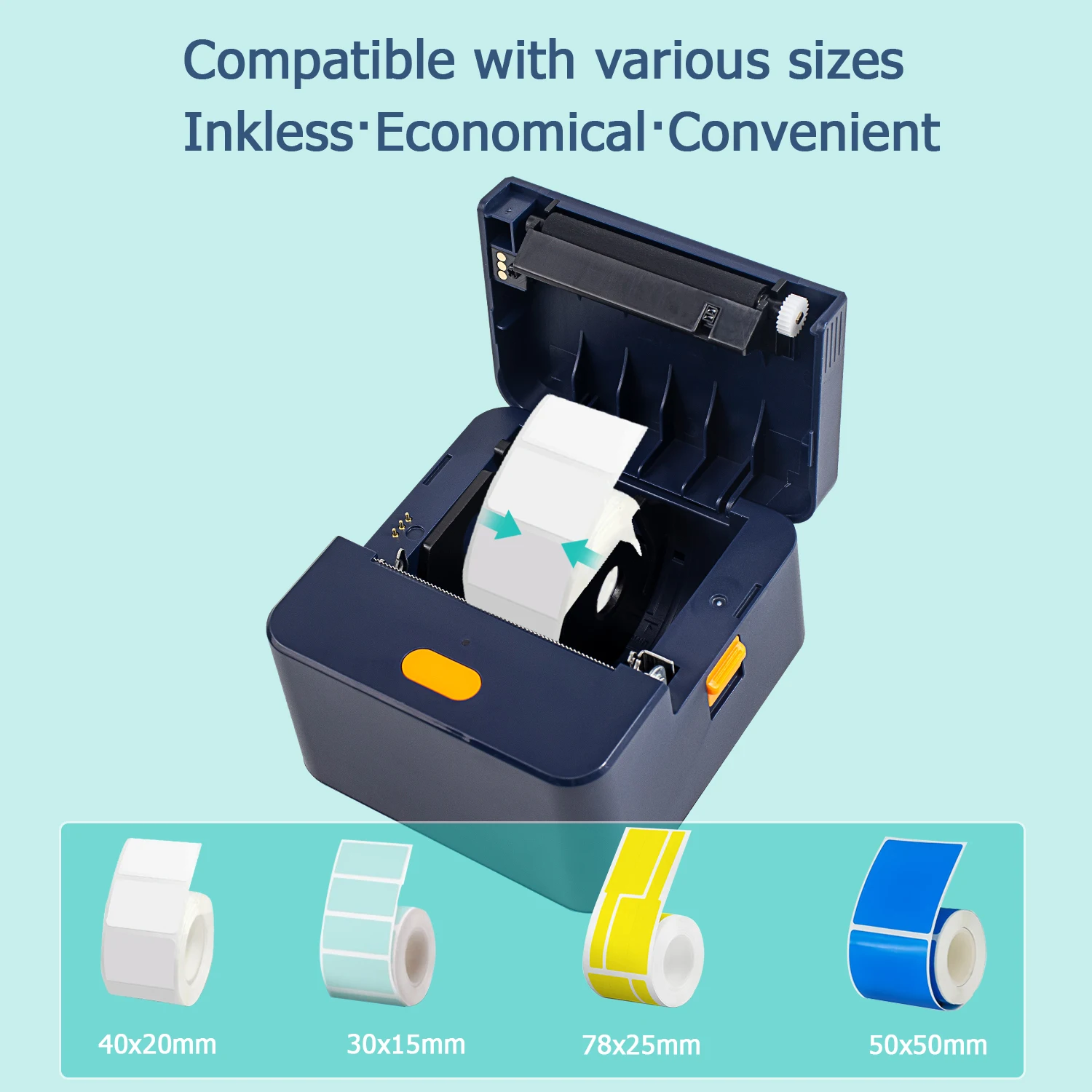 NETUM 블루투스 미니 라벨 휴대용 열전사 바코드 프린터 포켓 스티커 라벨 프린터 다양한 라벨 용지 인쇄-P1