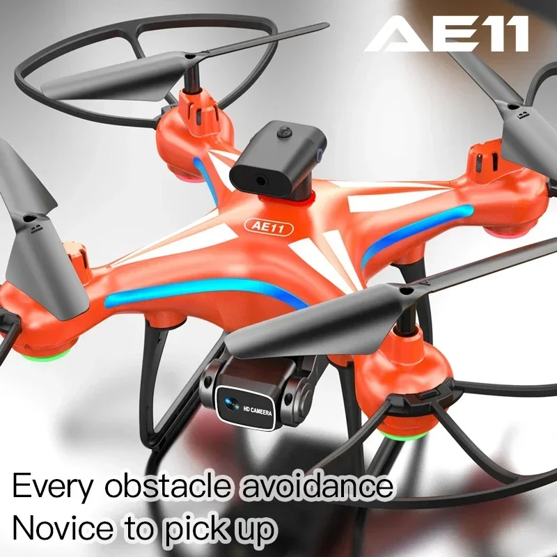전문가용 접이식 헬리콥터 항공기 원키 리턴 ESC 장애물 회피 와이파이 FPV RC, AE11 드론 2.4G, 8K 듀얼 카메라