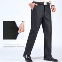 High Waist Men's Suit Pants High Quality Summer Straight Business Autumn Dress Formal Pants Big Size Classic Trousers YYQWSJ 1