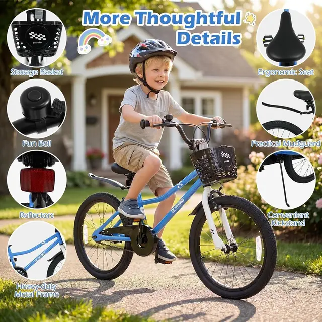 22358-a45664.jpg Children's Bikes, 12-20 Inch, Suitable for Ages 3-8, Toddler to Kids, with Removable Training Wheels, Handbrake, and Rear Brake,