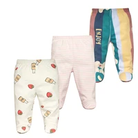 3PCS/Lot Spring Autumn Footed Baby Pants 100% Cotton Baby Girls Boys Clothes Unisex Casual Bottom PP Pants Newborn Baby Clothing 3