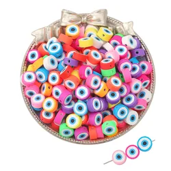 Colorful Mixed Fruit Shape Soft Pottery Beads - Handmade DIY Jewelry Accessories (60 pcs) - 60pcs (EYE)