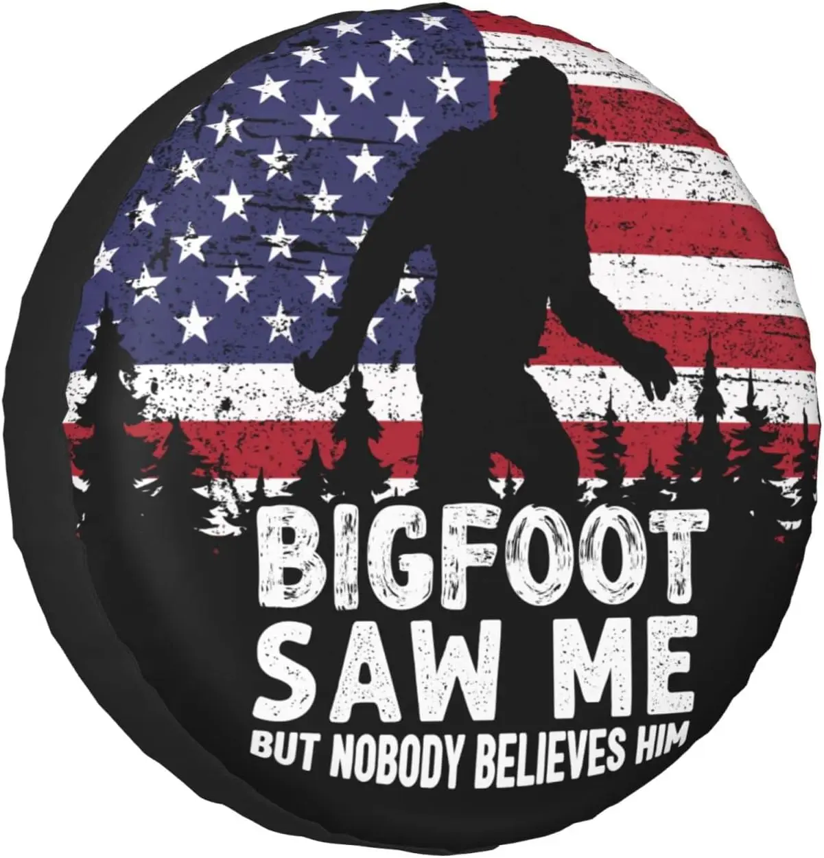 

Чехол для запасной шины Bigfoot Saw Me, универсальный протектор колеса с американским флагом, для прицепа, внедорожника, грузовика