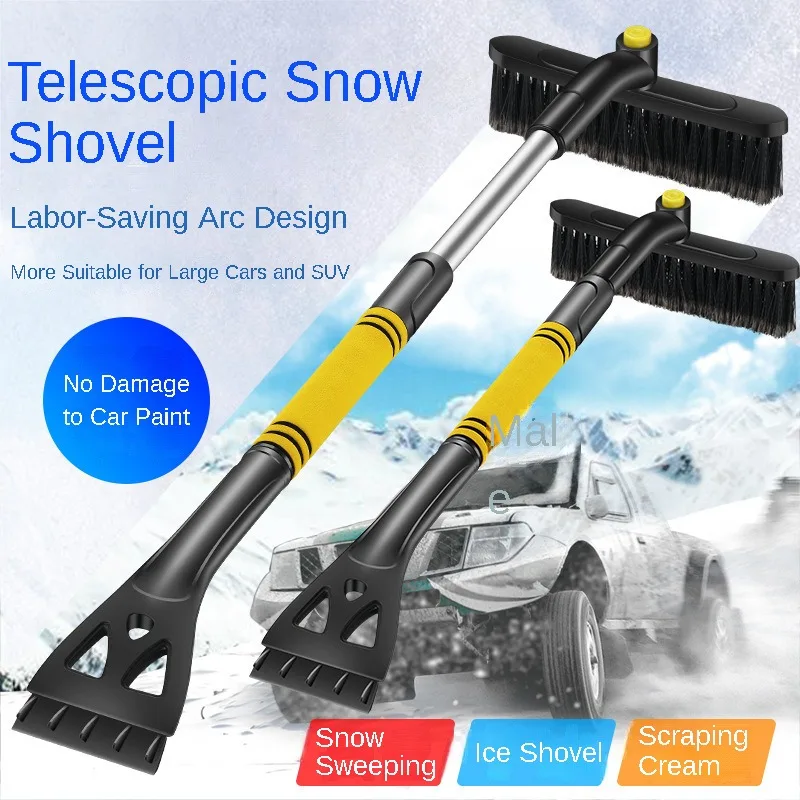 Extendable Ice Scraper for Car Detachable Snow Brush with Ergonomic Foam Grip for Cars Frost Removal Car Winter Accessories