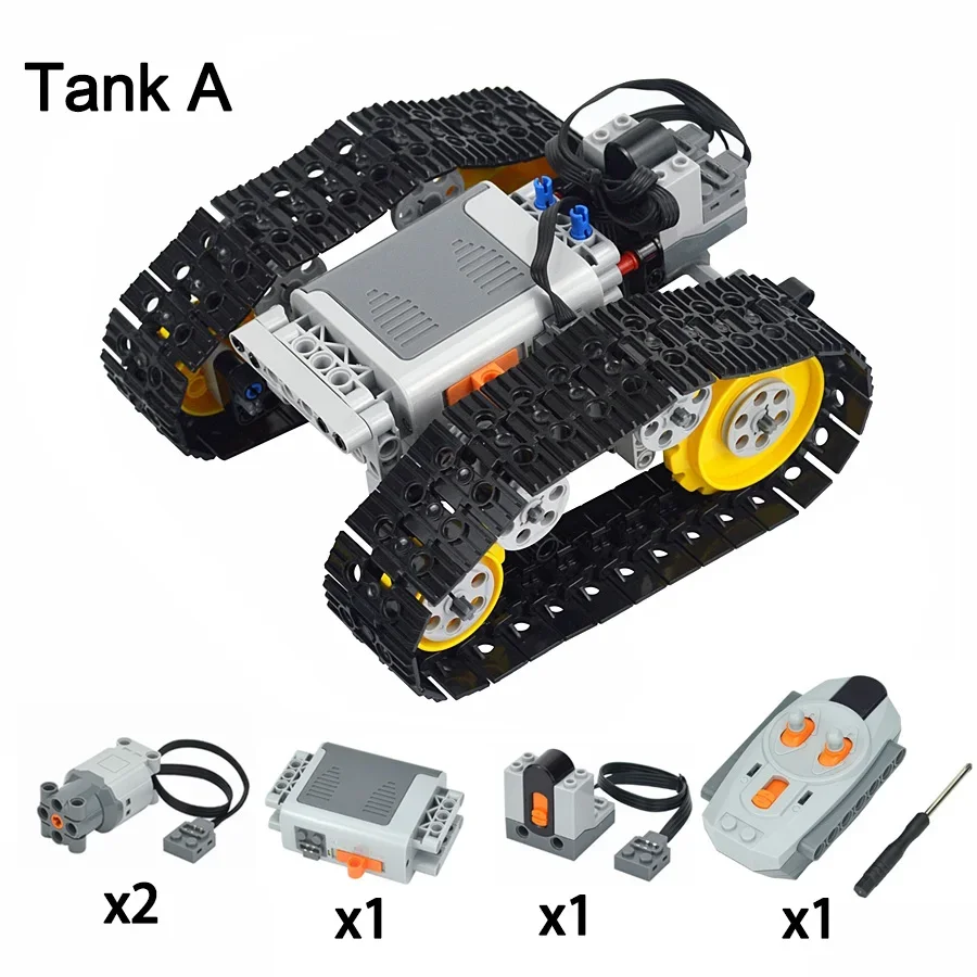 Tank RC MOC avec Moteur - Blocs de Construction Militaire
