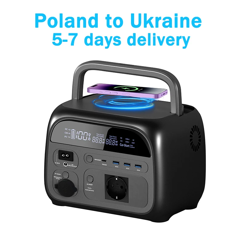 CTOLITY Portable Power Station LiFePO4 1024Wh Solar Generator Backup 2400W