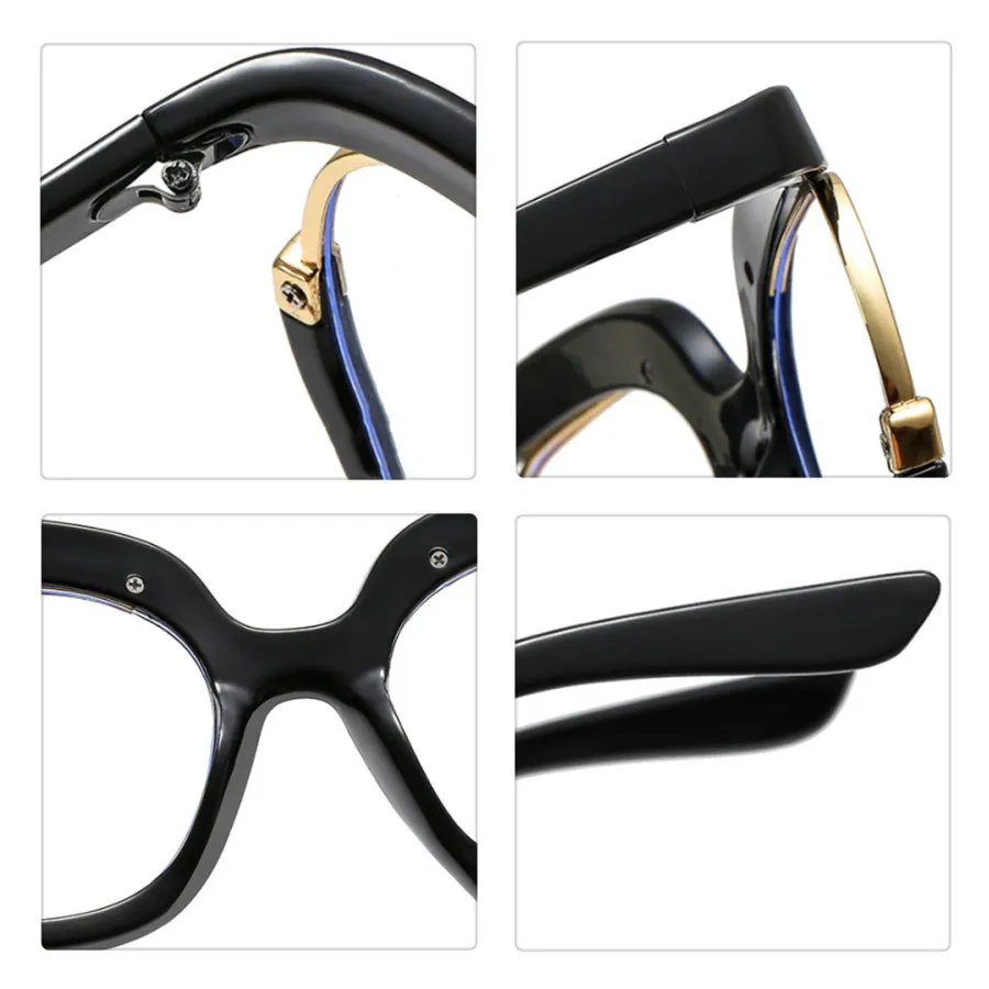 2022 Fashion Retro Round Anti Blue Light Women Glasses Vintage Oversized Frame Clear Computer Eyeglasses Ins TrendLadies Reading