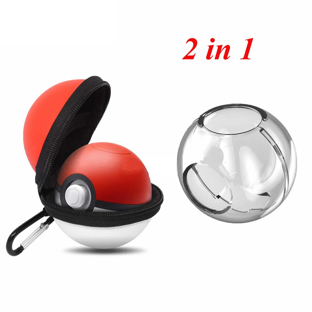 

ZOMTOP 2 In 1 for Nintend Switch Poke Ball Plus Controller Carrying Bag & Crystal Case Transparent Shell Cover Pokeball Eevee