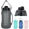 Collapsible 64oz/2L Water Bottle with Handle & Straw Large Capacity Silicone Foldable Water Bottle Sports Water Cup Outdoors