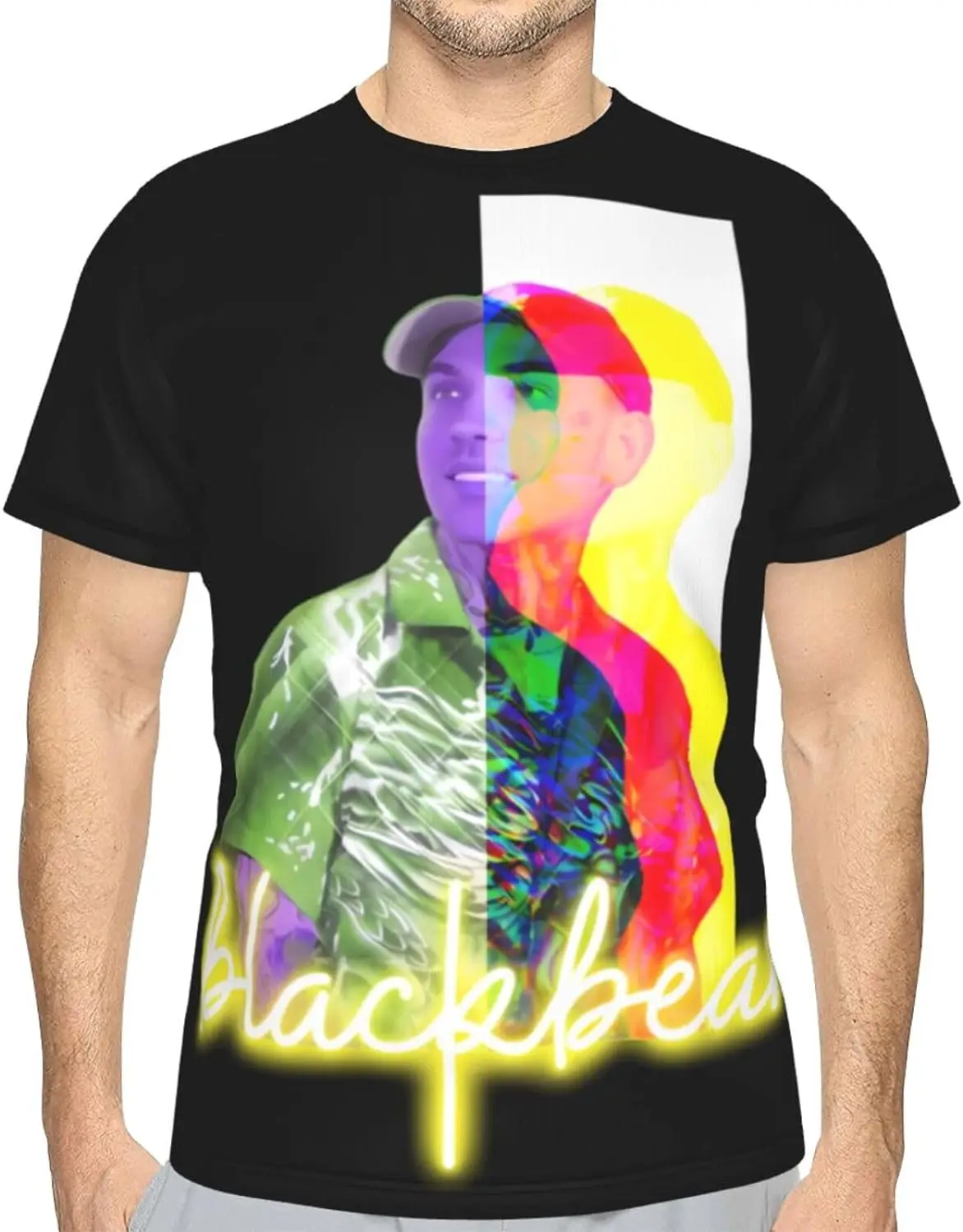 

Man's Shirts Short Sleeve T-Shirts 3D Classic Tees Top Black