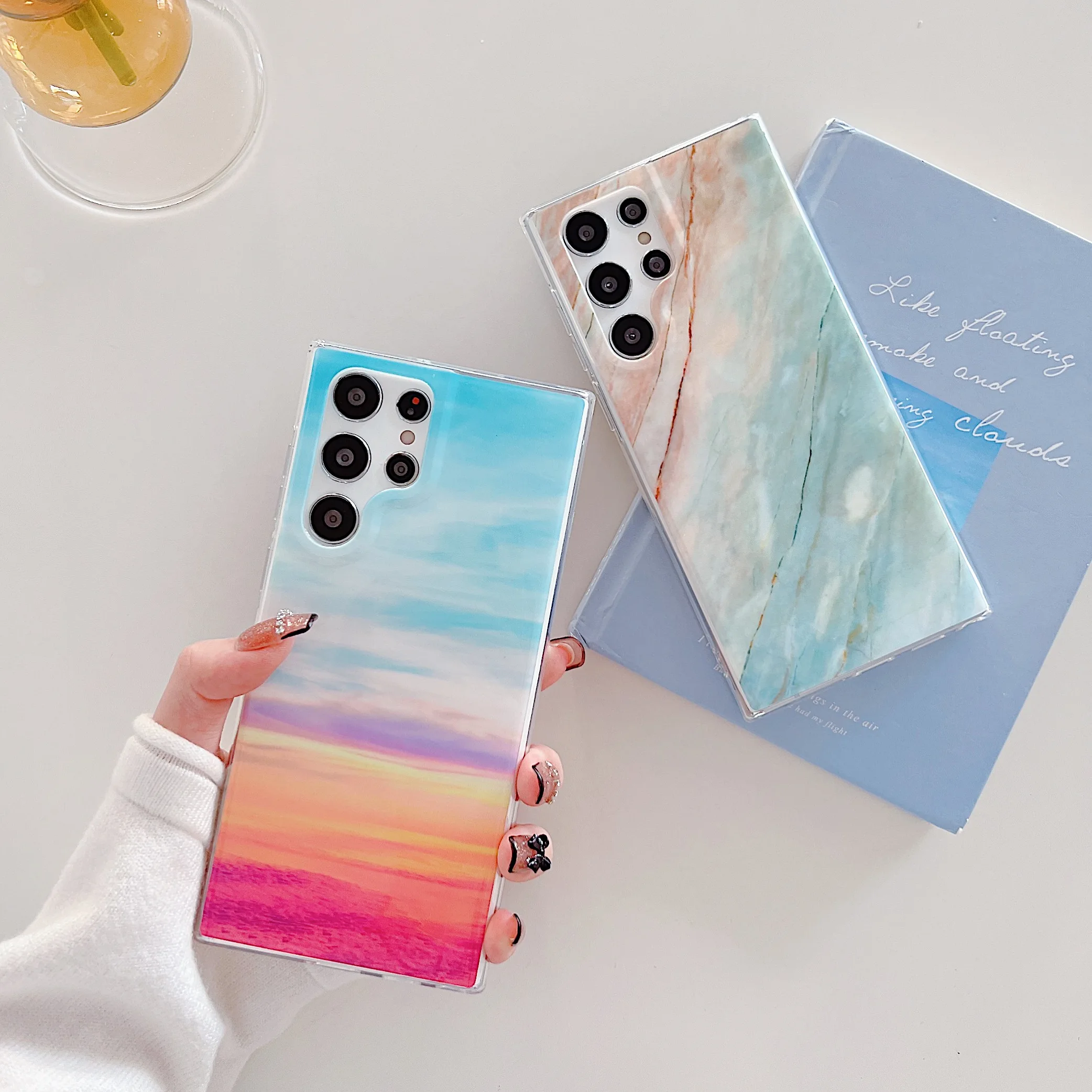 galaxy s22 ultra silicone case Crackle Marble Phone Case For Samsung Galaxy S22 Ultra S21 Plus S20 FE S9 S10 S7 Edge A32 A51 A71 A52 A72 Shockproof Back Cover galaxy s22 ultra wallet case