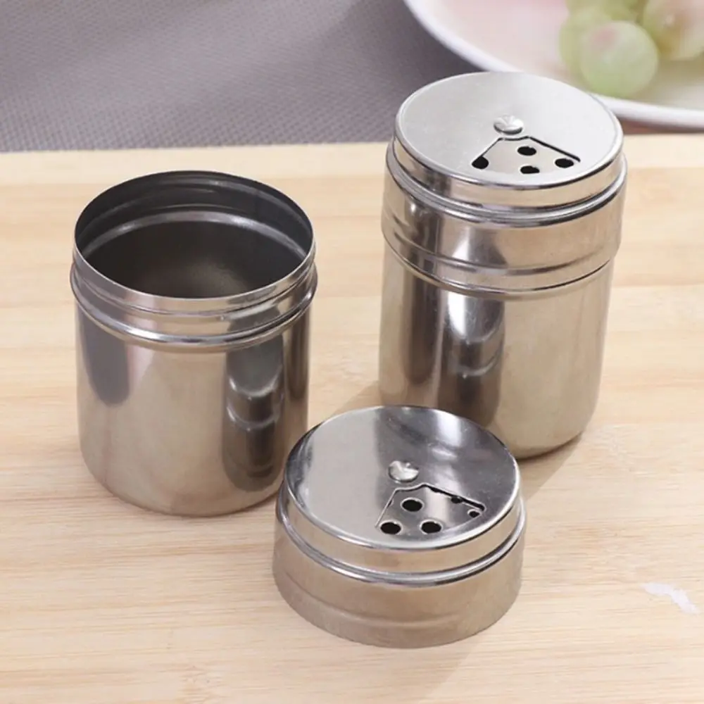 Multi-purpose Stainless Steel Seasoning Jar Salt Sugar Bottle Rotating Cover Kitchen Gadgets Spice Pepper Shaker Spice Jar 1pc seasoning jar salt shaker spices bottle salt pepper shakers