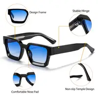 CATERSIDE Nouvelles Lunettes de Soleil Épaisses pour Hommes, Monture Carrée, Verres Dégradés, Lunettes de Soleil de Luxe pour Femmes, Cadeau Idéal pour Voyages en Extérieur, Protection UV400 5