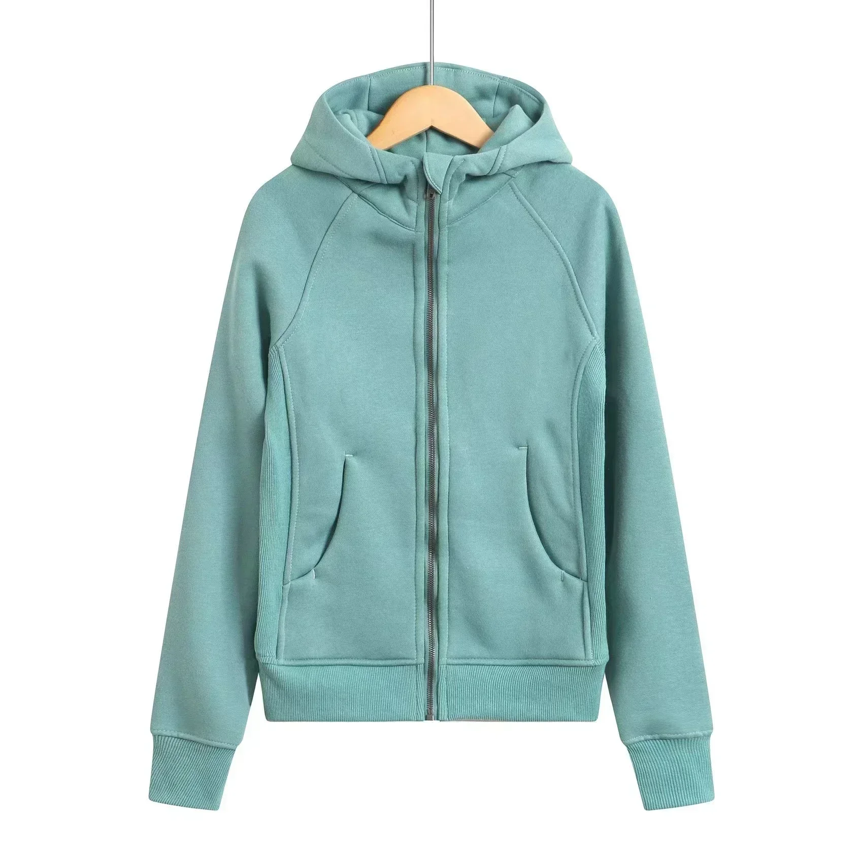 Lemon Fall/Winter Thicken Warm Slim-Fit Long Sleeve Hooded Sweatshirts Women Scuba Outerwear Sport Hoodie Define Jackets Coat