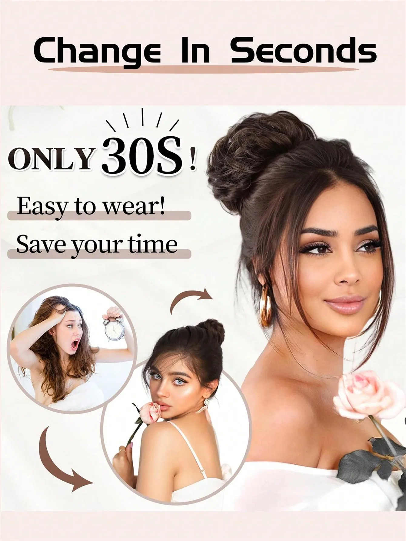 Synthetic Hair Chignon Donut Pad for Women Brown Blonde