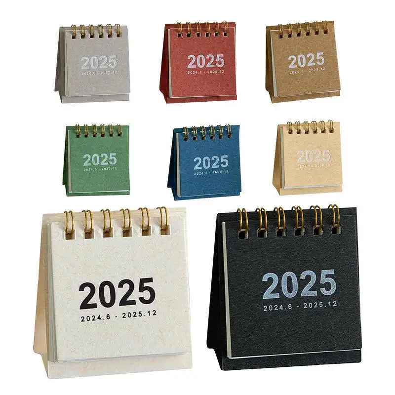 Small Desk Calendar Cute Daily Planner Simple Monthly Time Management Weekly To-Do List Schedule Table Planner Spiral Books