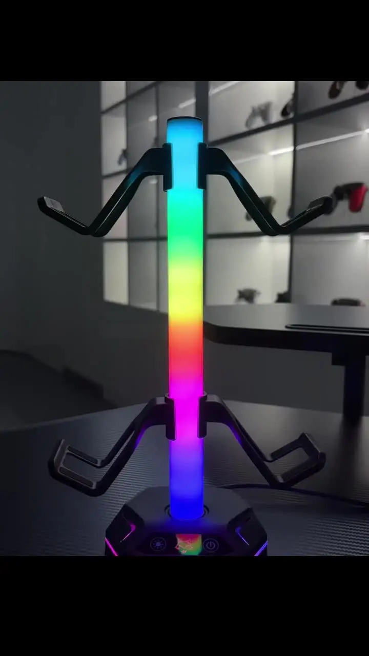 Remank-ps4およびxbox用のゲームコントローラーホルダー、ハンドルブラケット、ヘッドフォンホルダー、ストレージアクセサリー、rgbライト、ps4スリム、pc