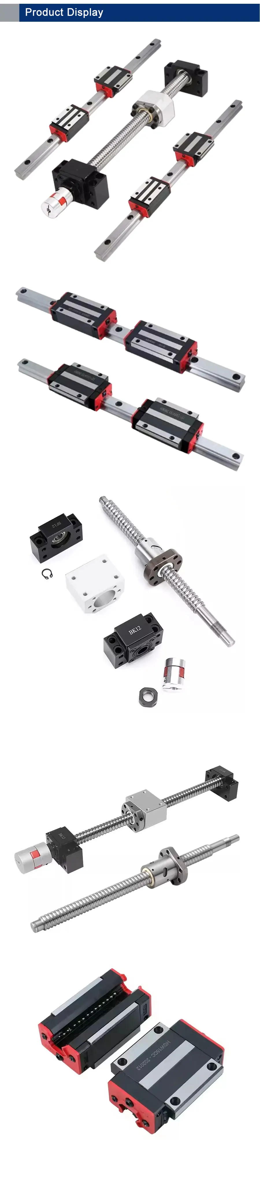 3 Sätze HGR20 Quadratische Linearführung 3 Achsen 4aixs CNC-Linearschiene + 3 Satz Kugelumlaufspindel SFU1605/1610 mit BK12/BF12-Kupplung für CNC-Fräser – Detail 18