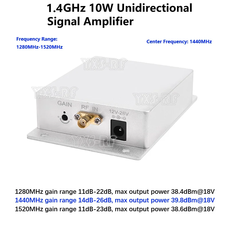 Amplificateur RF 10W 1.2GHz/1.4GHz pour Antenne Booster