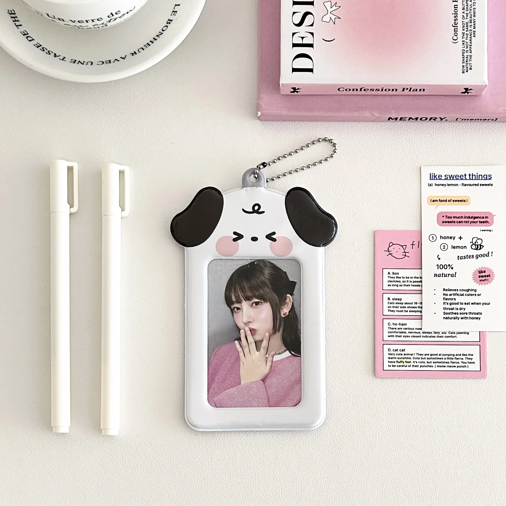 Ins Style Cartoon Puppy Photocard Holder With Keychains 3inch Cards Protect Sleeves For Students photocard protector photocard holder photo card holder