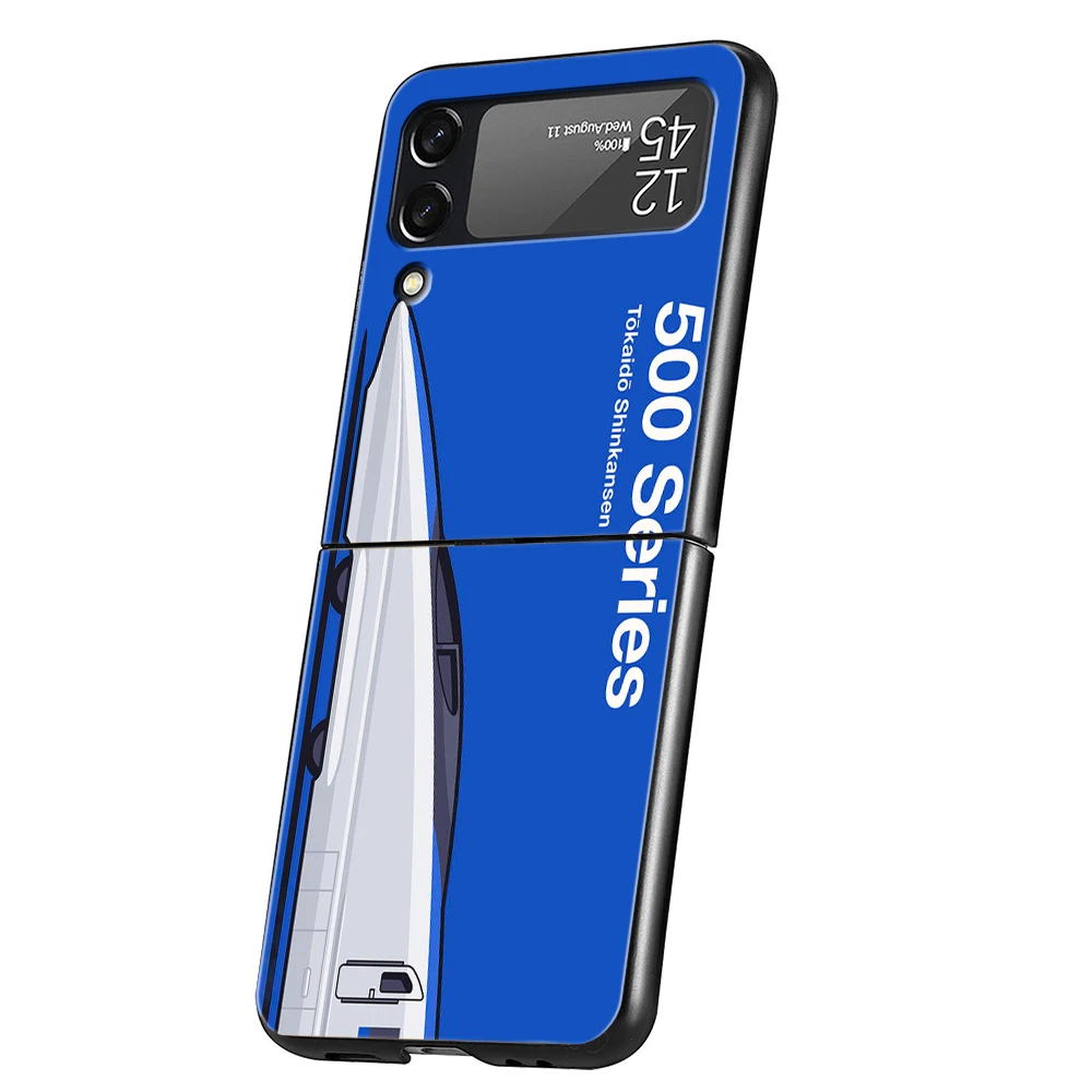 Harte PC-Handyhülle für Samsung Galaxy Z Flip 6/5/4, schwarze Abdeckung für Galaxy Z Flip 3, faltbare Hülle, Bullet Train Series Shinkansen – Detail 1