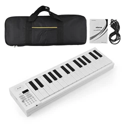Foldable Multifunctional Electronic Keyboard Piano with LED Display and Built-in Battery (WHITE)