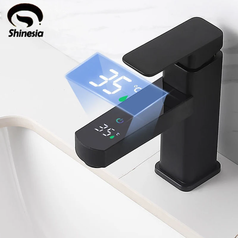 Shinesia Badkamer Kraan Wasbak Led Digitale Temperatuur Mengkranen